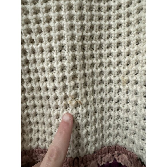 Crochet Cardigan Women Open Front Size‎ S/M Chunky Acrylic Cottagecore Bohemian - Picture 11 of 13